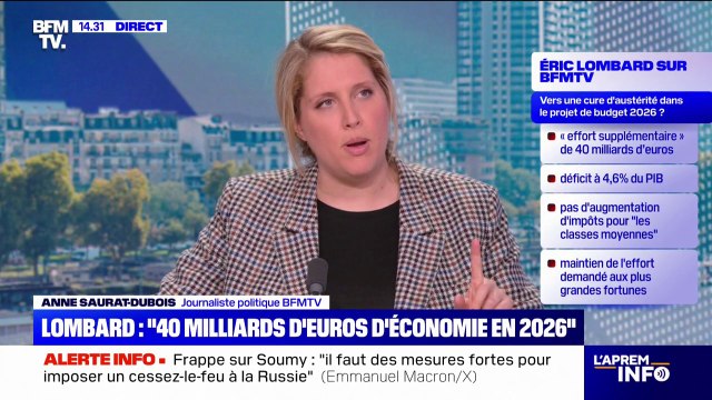 Éric Lombard table sur 40 milliards d'euros d'économies supplémentaires en 2026