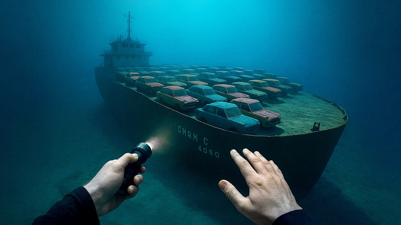 Un cargo échoué retrouvé - Voitures de collection toujours à bord