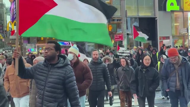 'We are prepared to fight back' - Protesters demand Mahmoud Khalil's release in Times Square rally