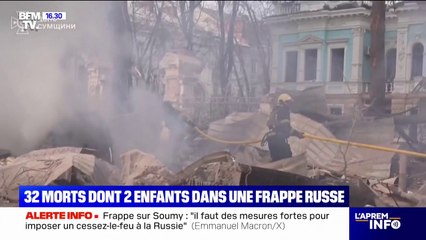 Une frappe de missile russe a fait plusieurs dizaines de morts dans la ville de Soumy en Ukraine