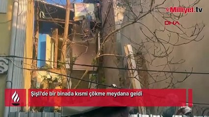 Şişli'de bir binada kısmi çökme meydana geldi