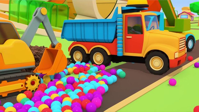Educational cartoons Machines Helpers. The truck with balls turned over! Cartoons for kids