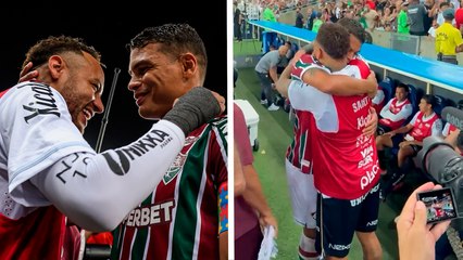 Neymar y Thiago Silva se demuestran su cariño en el Maracaná