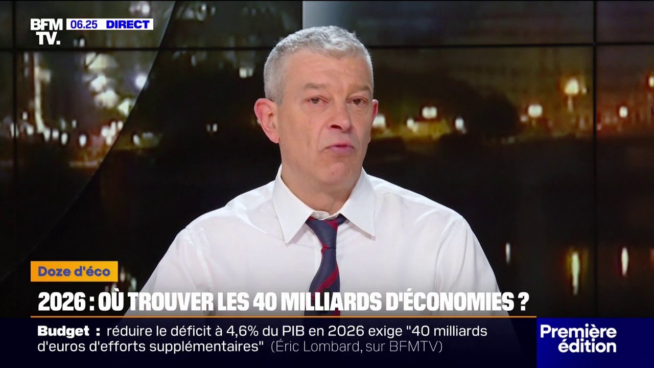 Budget 2026: comment le ministre de l'Économie, Éric Lombard, compte faire "40 milliards d'euros d'économies"?