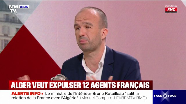 Expulsion de 12 agents de l'ambassade de France à Alger: Je souhaite qu'on mette un terme à cette logique de surenchère , affirme Manuel Bompard (LFI)