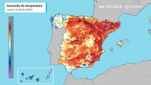 Anomalía de temperatura prevista en superficie durante las próximas horas.