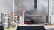Gatwick Airport: Car erupts into flames