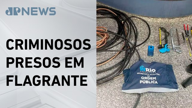 Homens são presos com 200 kg de fios de cobre no RJ