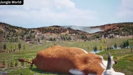 Monster vs Cow: The Ultimate Battle! 🦖🐄💥 | Jungle World Movie #JungleWorld #MonsterAttack #CowVsMonster #EpicBattle #WildCreatures #ThrillerMovie #MonsterFight #AnimalVsBeast