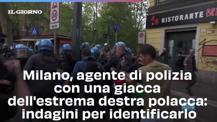 Milano, agente di polizia con una giacca dell'estrema destra polacca: indagini per identificarlo