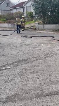 Fire crews at John Kennedy Drive in Thurso working to extinguish wildfire on April 10