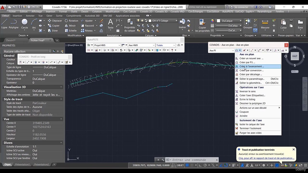 5. 6.1 Méthode de constructions d'un Axe en Plan