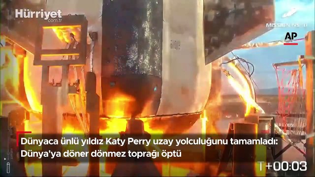 Dünyaca ünlü yıldız Katy Perry uzay yolculuğunu tamamladı
