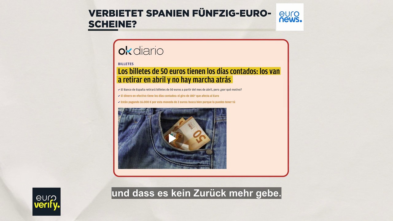 Verbietet Spanien die Verwendung von 50-Euro-Scheinen?