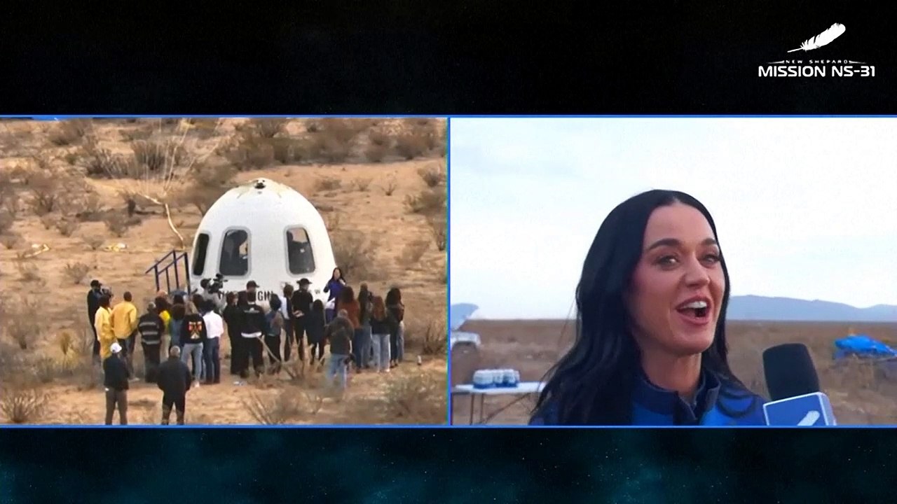 Katy Perry e noiva de Jeff Bezos fazem primeiro voo suborbital exclusivamente feminino