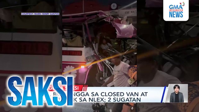 Bus, bumangga sa closed van at dump truck sa NLEX; 2 sugatan | Saksi