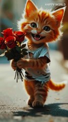 Poor Cat purposed Rich cat Girl | Happy World