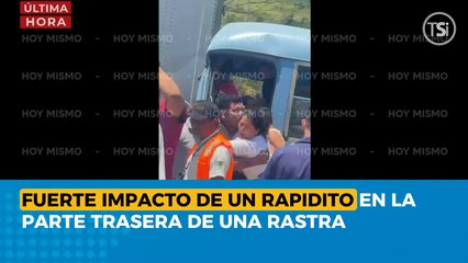 Fuerte impacto de un rapidito en la parte trasera de una rastra