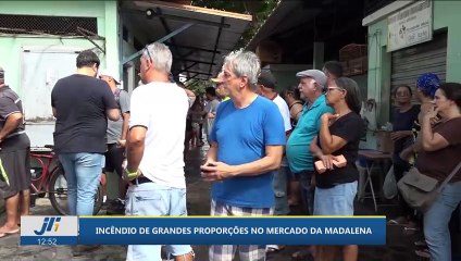 Incêndio de grandes proporções no mercado da Madalena