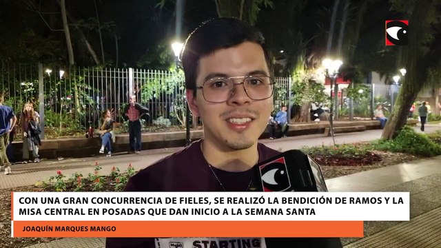 Con una gran concurrencia de fieles, se realizó la bendición de ramos y la misa central en Posadas que dan inicio a la Semana Santa