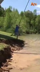 Rope Swings Never Fail to Disappoint!! 😂🌊#funny #afv #fall #fail
