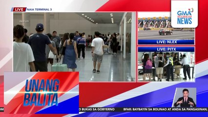 Mga pasahero sa NAIA Terminal 3, marami na; DOTr Sec. Dizon, nag-inspeksyon sa paliparan | Unang Balita