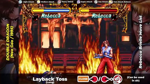 REBECCA MOVE LIST - Double Dragon (Neo Geo/1995)
