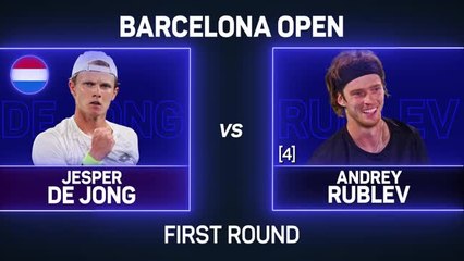 Rublev records straight sets win over De Jong to make last-16 in Barcelona