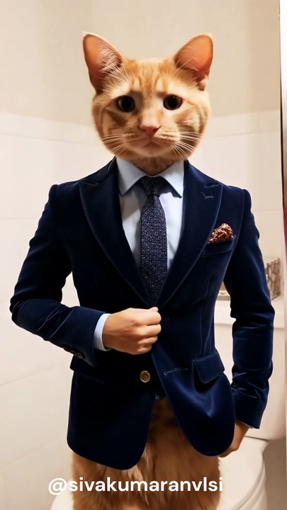 cat wearing the suit