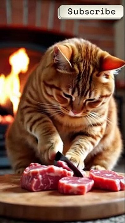 👨‍🍳🐱 Adorable Chef Cat in the Kitchen! 🍽️✨