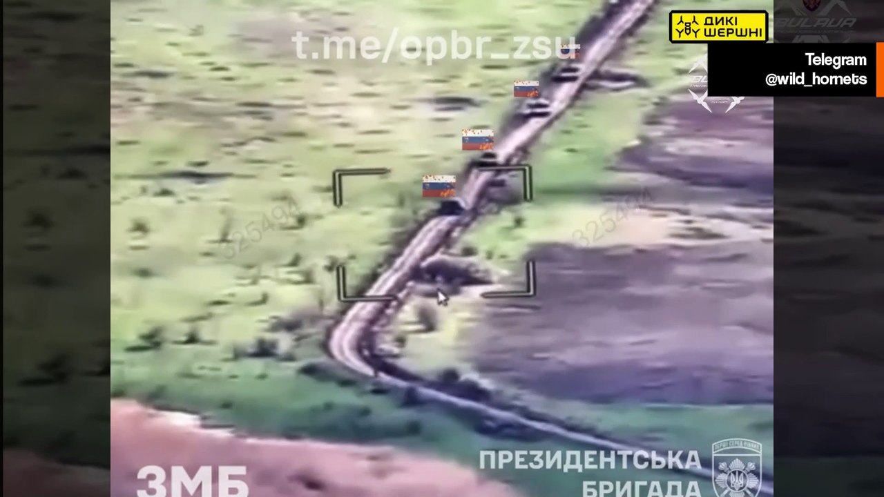 Video visar ukrainska drönare jaga rysk motorcykelgrupp i Donetsk