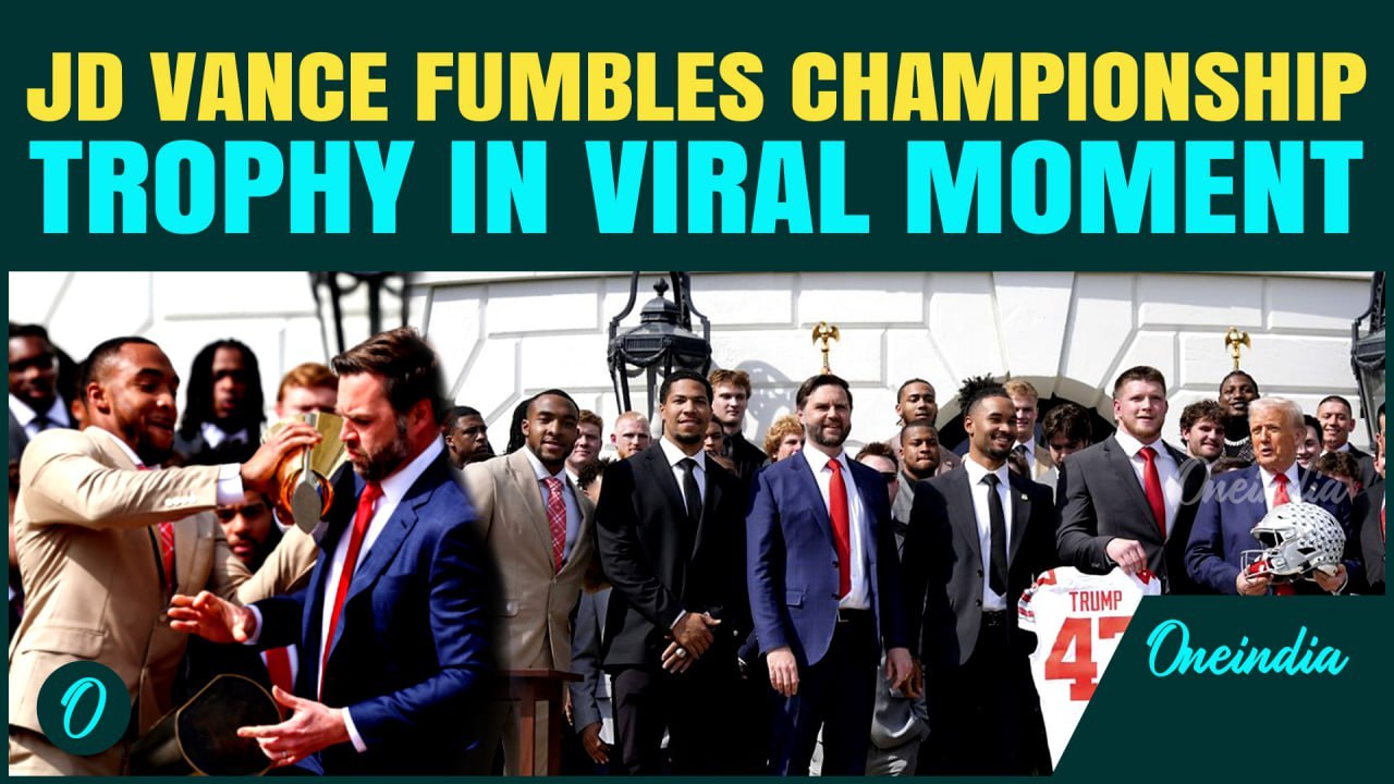WATCH: Trump Hails Ohio State Title at White House as VP Vance Fumbles Trophy in Viral Moment