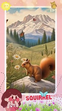 Squirrels have long and thick furry tails! can jump from tree to tree! #squirrel #shorts #coloring