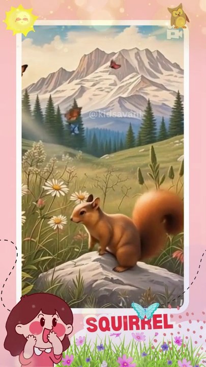 Squirrels have  long and thick furry tails! can jump from tree to tree! #squirrel #shorts #coloring