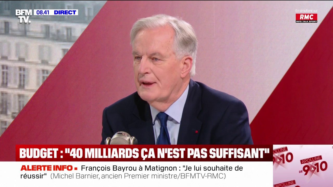 Présidence des Républicains: Michel Barnier assure soutenir Bruno Retailleau car il a "le sens de l'État" et qu'il est "extrêmement courageux"