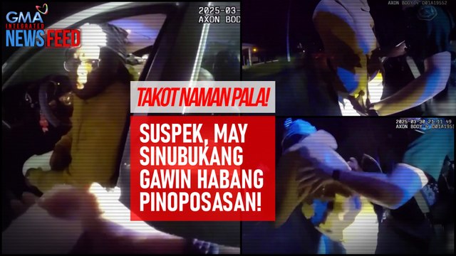 TAKOT NAMAN PALA! Suspek, may sinubukang gawin habang pinoposasan! | GMA Integrated Newsfeed