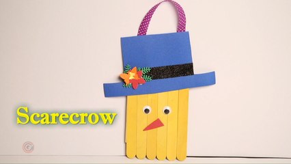 DIY Scarecrow with Paper and Ice Cream Sticks – Fun Craft for Kids
