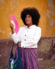 Jupe longue imprimée La Fiancée et sa veste blanche été femme La Fiancée