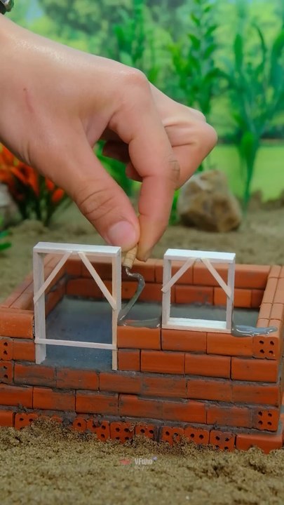 From Mini Bricks to a Complete 2-Story House- You’ll Be Amazed by the Result #vfuho #miniature _Full-HD