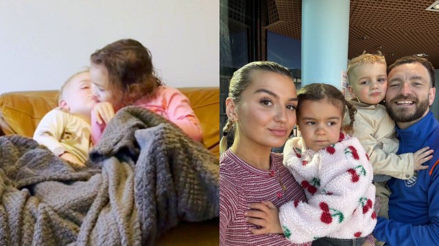 Kleiner Junge pflegt seine autistische Schwester, die nicht spricht