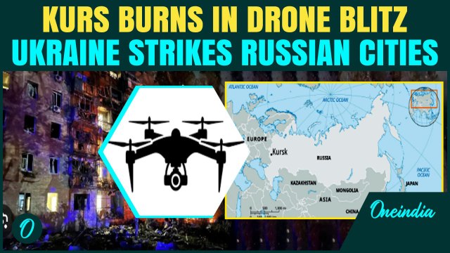 Ukrainian drones strike deep inside Russia, igniting fires and fear in Kursk city