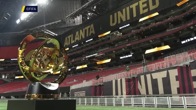 Coupe du monde des clubs - Le trophée de passage au Mercedes-Benz Stadium d'Atlanta