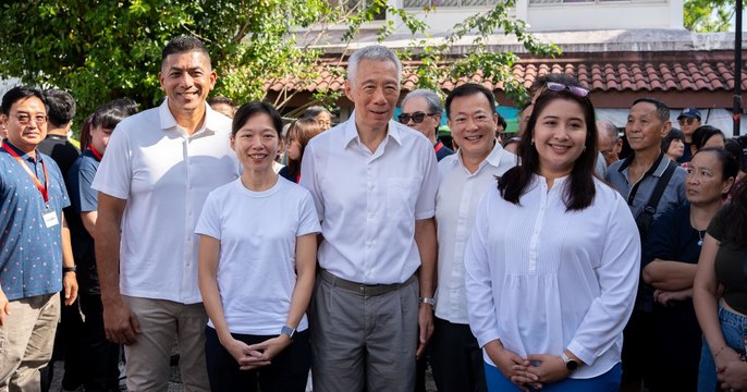 GE2025: SM Lee Hsien Loong introduces former civil servant Jasmin Lau and PAP veteran Victor Lye to Ang Mo Kio GRC