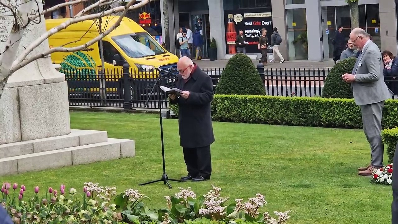 Rev Ian Gilpin at a Belfast commemoration of th...