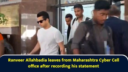 Ranveer Allahbadia leaves from Maharashtra Cyber Cell office after recording his statement