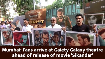 Mumbai: Fans arrive at Gaiety Galaxy theatre ahead of release of movie ‘Sikandar’