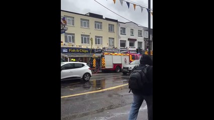Fire crews at Cliff Road, Newquay