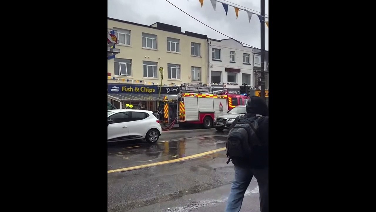 Fire crews at Cliff Road, Newquay