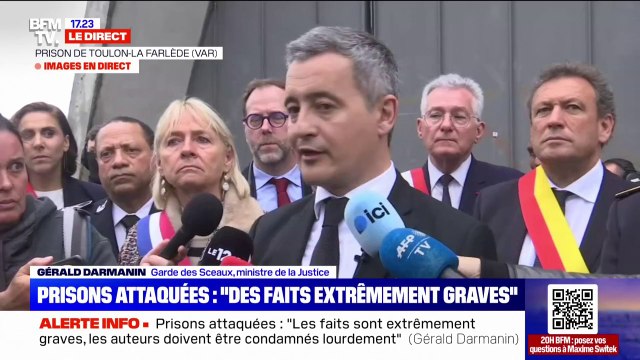 Prisons attaquées: Nous avons eu des menaces sur les établissements de Vendin-le-Vieil et de Condé-sur-Sarthe , affirme Gérald Darmanin