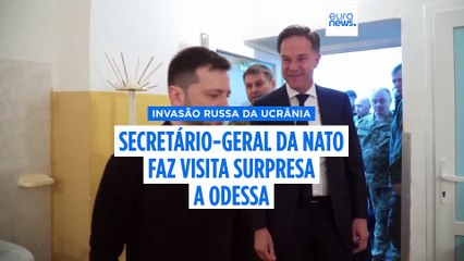 Mark Rutte, líder da NATO, reafirma apoio à Ucrânia durante visita surpresa a Odessa